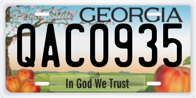 GA license plate QAC0935