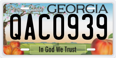 GA license plate QAC0939