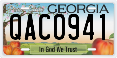 GA license plate QAC0941