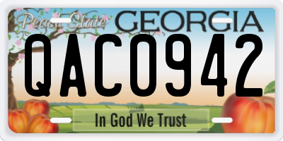 GA license plate QAC0942