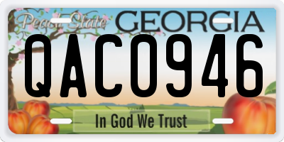GA license plate QAC0946