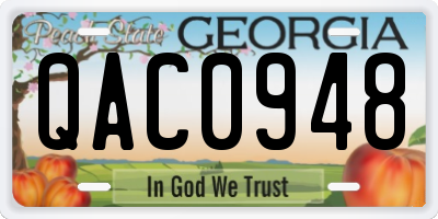 GA license plate QAC0948