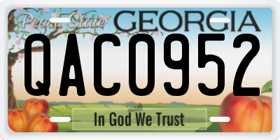GA license plate QAC0952