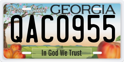 GA license plate QAC0955