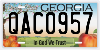 GA license plate QAC0957
