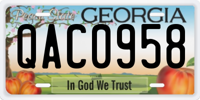GA license plate QAC0958