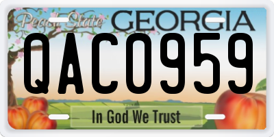 GA license plate QAC0959