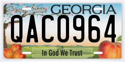 GA license plate QAC0964