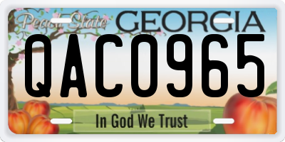 GA license plate QAC0965