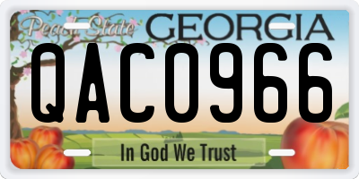 GA license plate QAC0966