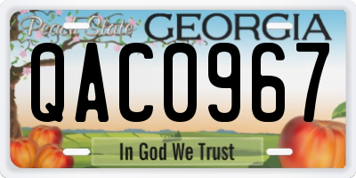GA license plate QAC0967