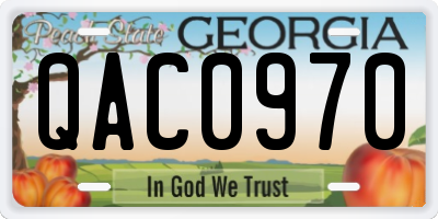 GA license plate QAC0970
