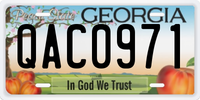 GA license plate QAC0971