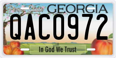 GA license plate QAC0972