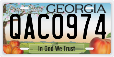GA license plate QAC0974