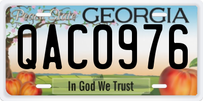 GA license plate QAC0976
