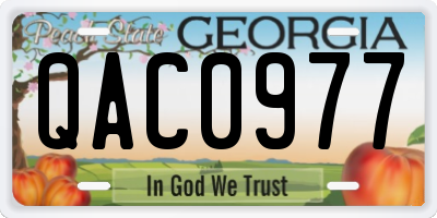 GA license plate QAC0977