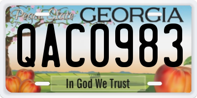 GA license plate QAC0983