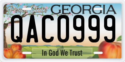 GA license plate QAC0999