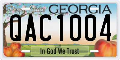 GA license plate QAC1004
