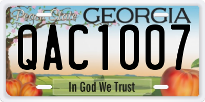 GA license plate QAC1007