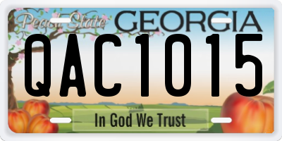 GA license plate QAC1015