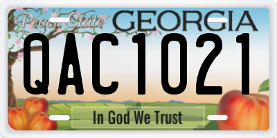 GA license plate QAC1021