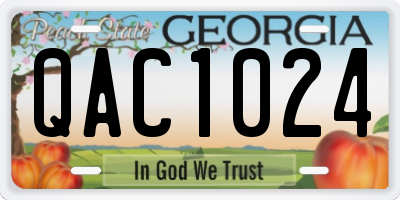 GA license plate QAC1024