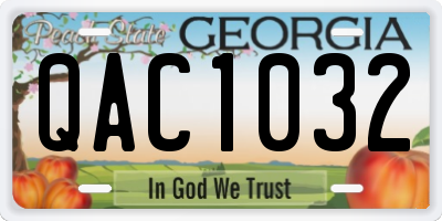 GA license plate QAC1032