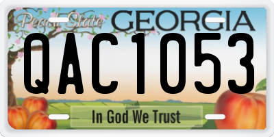 GA license plate QAC1053