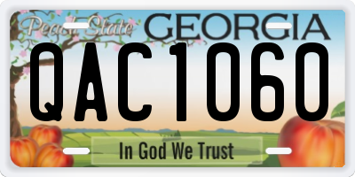 GA license plate QAC1060