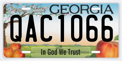 GA license plate QAC1066