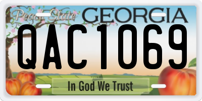 GA license plate QAC1069