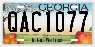 GA license plate QAC1077