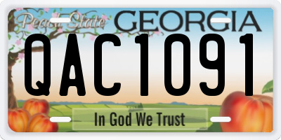 GA license plate QAC1091