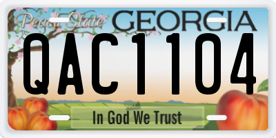 GA license plate QAC1104