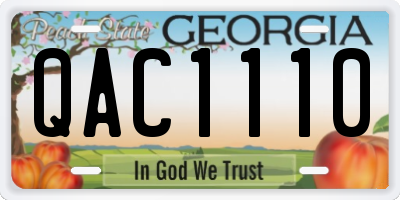 GA license plate QAC1110