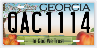 GA license plate QAC1114