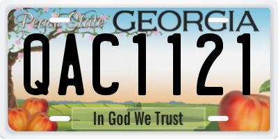 GA license plate QAC1121