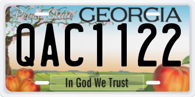 GA license plate QAC1122