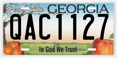 GA license plate QAC1127