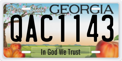 GA license plate QAC1143