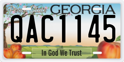 GA license plate QAC1145