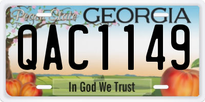 GA license plate QAC1149
