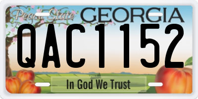 GA license plate QAC1152