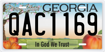 GA license plate QAC1169