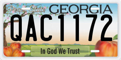 GA license plate QAC1172