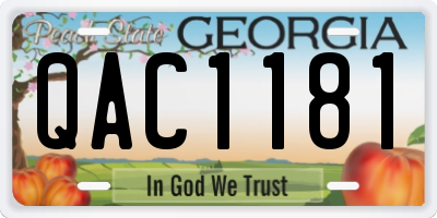 GA license plate QAC1181