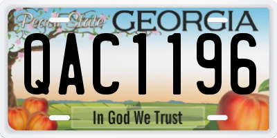 GA license plate QAC1196