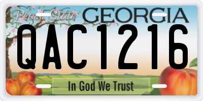 GA license plate QAC1216